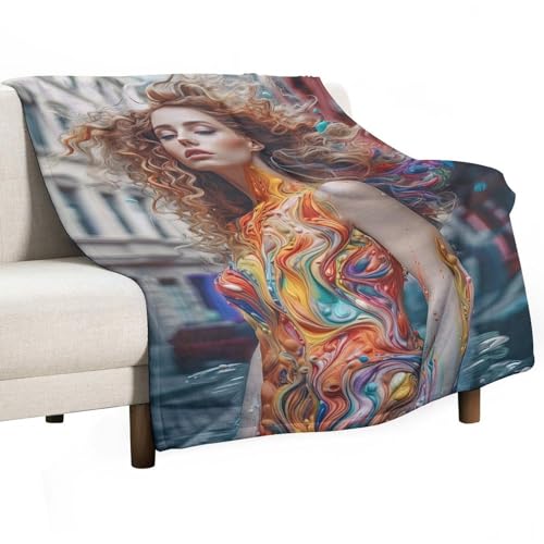 Hair Salon Female Hairstylist Hairstyle Pattern Flannel (9) Flannel Blanket