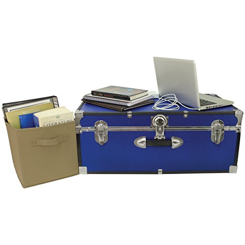 seward trunk college dorm and camp storage footlocker trunk blue 30-inch swd5120-40