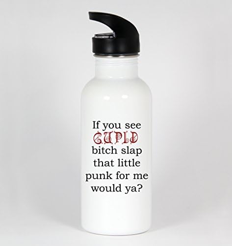 Bitch Slap Cupid for Me #64-20oz White Water Bottle image 2