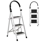 Escalera Plegable para Casa,Escalera de Tijera,Diseño de Cierre de Seguridad,Escalera Plegable de Peldaños,Patas y...