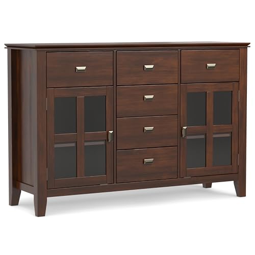 SIMPLIHOME-Artisan-Solid-Pine-Wood-54-inch-Contemporary-Sideboard-Buffet-Credenza-in-Russet-Brown-features-2-Doors-6-Drawers-and-2-Cabinets-with-Large-storage-spaces SIMPLIHOME Artisan Solid Pine Wood 54 inch Contemporary Sideboard Buffet Credenza in Russet Brown features 2 Doors 6 Drawers and 2 Cabinets with Large storage spaces