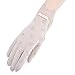 Nurbijar Women Stretch Breathable Lace Gloves Anti-slip Full Palm Touch Screen UV Protection Driving Gloves-Beige Color