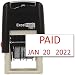 Paid - ExcelMark Self-Inking Rubber Date Stamp - Compact Size - Red Ink