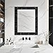 WESTICK Glitter Black Mirror Frame Border Chunky Bulletin Board Borders Sparkle Wallpaper Border Self Adhesive Glitter Black Textured Peel and Stick Mirror Trim for Bathroom Office Decor 160