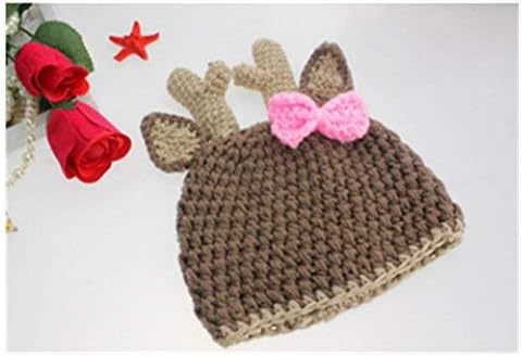 Vedory Newborn Infant Photography Props Costume Crochet Knit Deer Hat Pant for Boy Girl Photo Shoot Props Outfits - Image 4