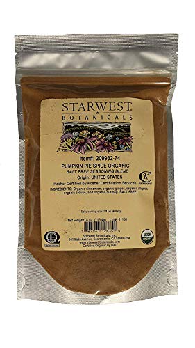 Starwest Botanicals, Organic Pumpkin Pie Spice, 4 oz