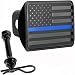 eVerHITCH USA US American Stainless Steel Flag Emblem Metal Trailer Hitch Cover (Fits 2" Receivers, Black Flag with Thin Blue line)