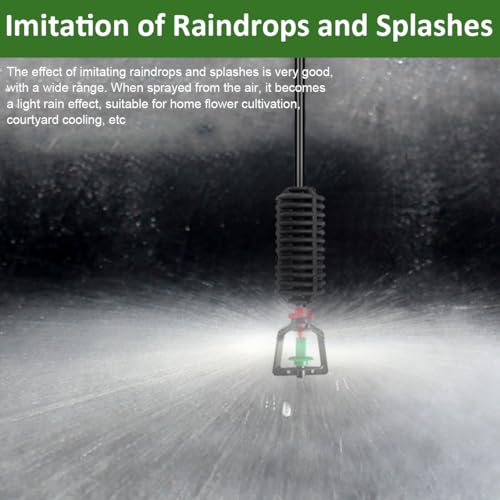 Image of HASTHIP Hanging Drip Irrigation Kit - Hanging Garden Sprayer - 60CM Rain Fall Sprinkler - 360 Rotary Sprinkler Automatic Irrigation Equipment - Plant Watering Spray for Greenhouses, Garden (10Pcs)