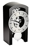  Hochwertige mechanische Tischuhr mit Schlüsselaufzug Hermle -Boston 18cm Schwarz Chrom- 23016-740721 by Hermle