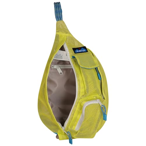 KAVU Mini Beach Rope Bag Mesh Crossbody Sling Backpack - Key Lime3