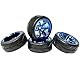 KINGCOO RC Auto Reifen und Räder Set, 4Stück 64mm Gummireifen und 6 Speichen Felgen Kunststoff Rad 12mm Hex für 1/10 RC On-Road Run-Flating Touring Racing Auto (Blau)