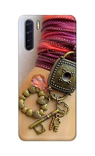 Image of Girl Hand with Keychain Hard Back Case Cover for Oppo F15 / Oppo A91 / Oppo F15s / Oppo Reno 3, CPH2001, CPH2021 Back Cover -(J5) VNS2228