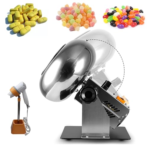 Máquina de recubrimiento de azúcar Máquina de recubrimiento de caramelos comercial, máquina pulidora de recubrimiento de chocolate de 1 a 3 kg/vez, máquina secadora de recubrimiento de bolas