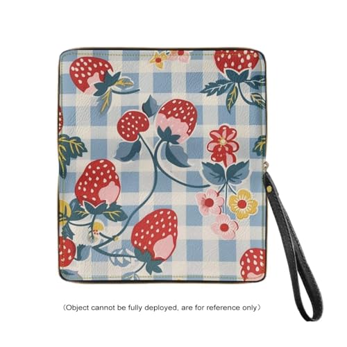 Plaid Strawberry Women Wallet with Grip Hand Strap Lightweight Funny Print Long Purse Clutch for Women Pu Leather Large Capacity Ladies Wristlet Wallet4