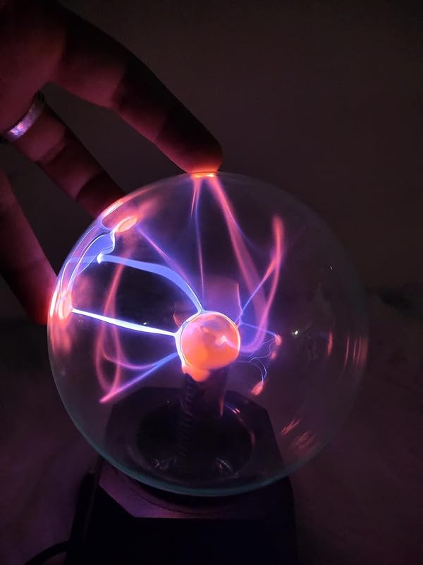 Image of Plasma Ball 6-Inch Lamp with Indian Plug - Touch Activated Lightning Energy Globe | Electric LED Sphere for Kids, Room Decor, Party & Science Gift (Pack of 3)