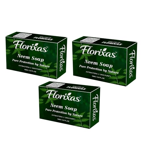 Image of Neem Soap 100g Pack of 3 | Antibacterial Herbal Bath Bar Acne Pimples Skin Purification Natural Cleansing Oil Control Fresh Unisex