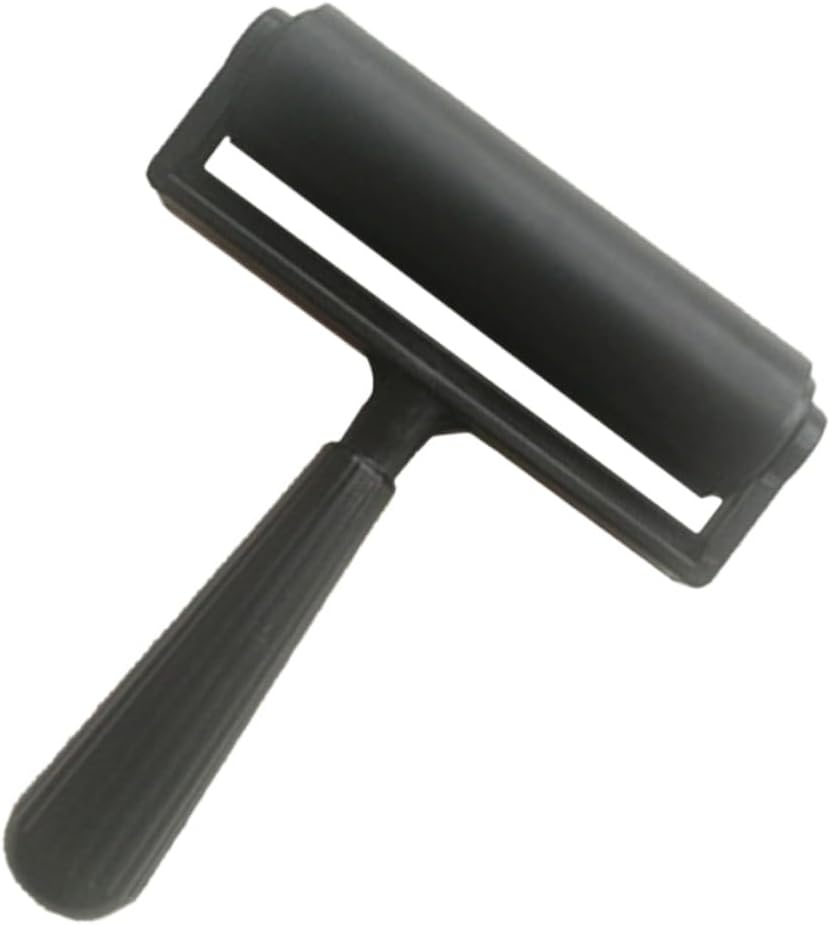 ETHZZLE Rubber Printmaking Roller Tool for Craft Stamping with Smooth Ink Application Material Comfortable Detachable Handle for Printmaking and Graphic Projects