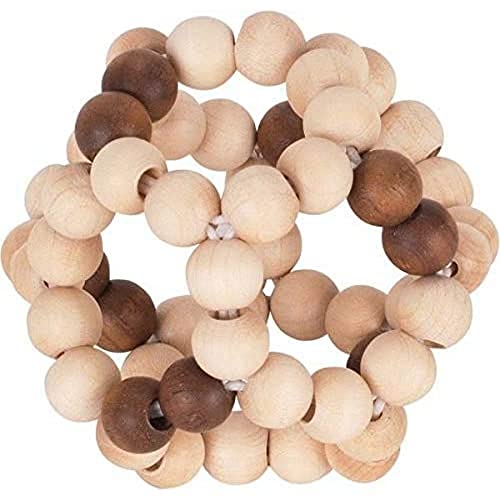 Heimess Hochet Balle Flexible Brun - Jouet d'éveil en bois pour bébé