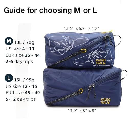 Ultralight Travel Shoe Bag 15L, Fits 2 Pairs Shoes, Large Water-Resistant Packing Cube. - Image 5