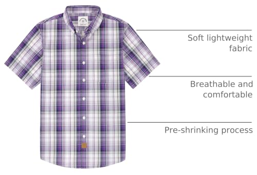 Image of Dubinik Mens Short Sleeve Button Down Shirts Soft Breathable Summer Vintage Regular Fit Lightweight Men's Casual Shirt