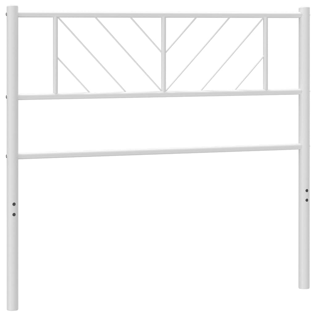vidaXL Cabecero, Cabecera de Cama con Patas, Cabecero para Estructura de Cama, Cabecero de Somier para Hogar Dormitorio, Metal Blanco 90 cm