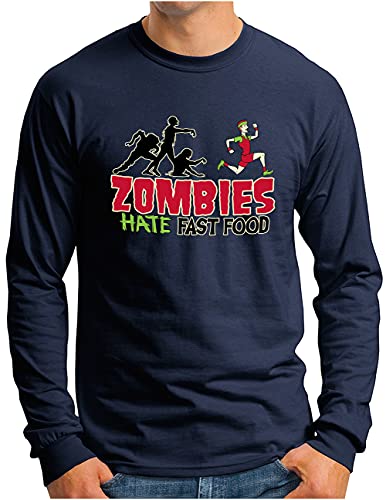 T-shirt à manches longues homme OM3 bleu marine S | Parodie Monster et Horreur Sport