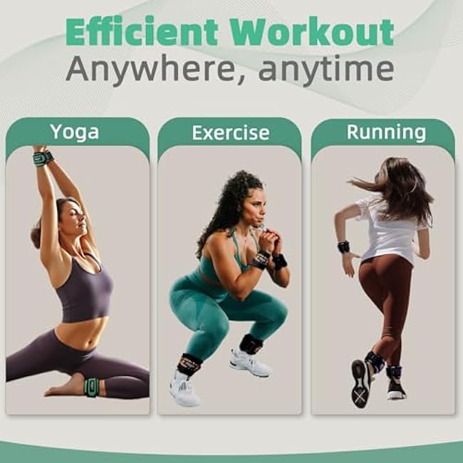 Frelaxy Ankle Wrist Weights for Women Men Kids, Comfy& Adjustable Leg Arm Weights Set for Walking, Gym, Yoga, Pilates, Dance, Cardio & Strength Training 1lb 2lbs 3lbs 1 Pair