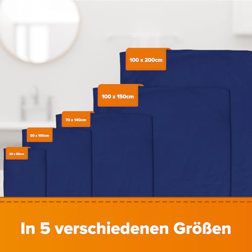 Deitert Handtuch Juist mit Namen oder Wunschtext Bestickt, personalisiertes Duschtuch, individuelles Badetuch, 100% Baumwolle, 50 x 100 cm Navyblau