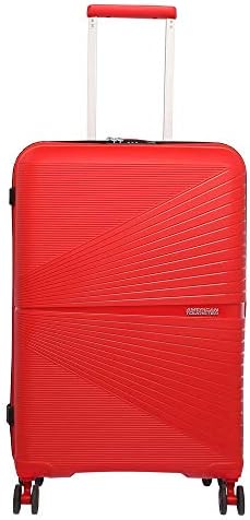 American Tourister AIRCONIC 67 Cms Spinner Polypropylene Hardsided Medium Check-in Luggage Bag | Suitcase|Trolley Bag, Red