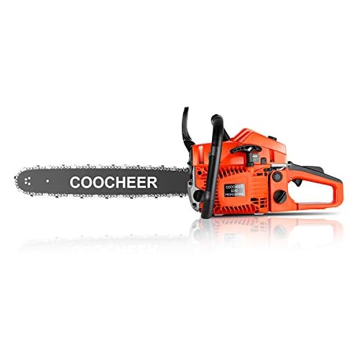 COOCHEER 62CC 2 Stroke Gas Powered Chainsaws, 20" Handheld Gasoline Chainsaw, 3.5 HP Chain Saw with carrying Bag for Tree Stumps, Limbs, Tree Felling, and Firewood Cutting(Orange)
