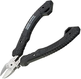 Precision Compact Side Cutters, Professional Grade, ESD Safe with Hardened Carbon Steel Jaws (PCB Side Snips). Made in Japan. ENGINEER ns-04,Black,120 mm