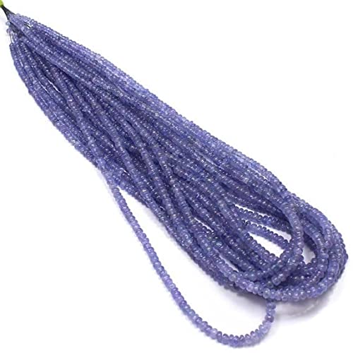 Perles tanzanite lisses sans défaut de perçage pour enfilage facile de collier