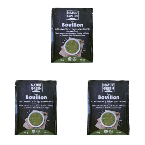 NaturGreen Sopa Bouillon con Avena y Trigo Bio 40g (Paquete de 3)