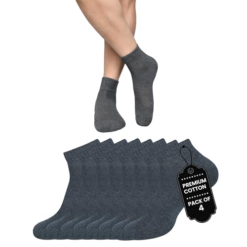 Ankle Socks Men |4 Pack| Sneaker Non Slip Breathable Comfortable Snug Low Cut | Athletic Running Activewear Sock
