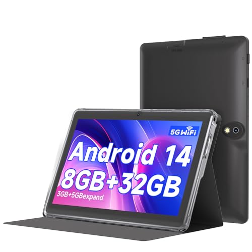 ICONLINK Tablet 7Inch Android 14.0 with Protective Case 8GB(3+5GB Expand) RAM+ 32GB ROM 1024 x 600 IPS Screen Dual Camera 3000mAh BatteryBluetooth 5.0 WiFi Tab (Black)