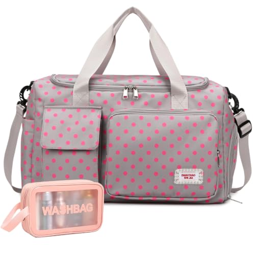 Image of Small Gym Bag for Women, Travel Duffle Bag Carry On Weekender Bag with Shoe Compartment
