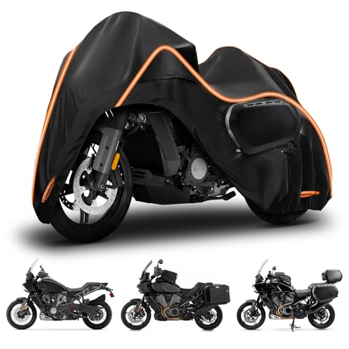 420D Motorcycle Cover for Pan America 1250,Pan America 1250 Specialr, Adventure Touring Models Outdoor Bike Cover Windproof Heavy Duty Waterproof Protection Fits up to Motorcycles with Side Boxes
