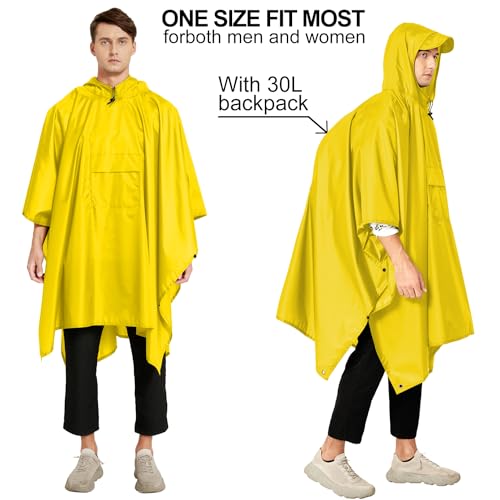 Image of salamra Hooded Rain Poncho Waterproof Raincoat Jacket for Men /Women /Adults with Pocket