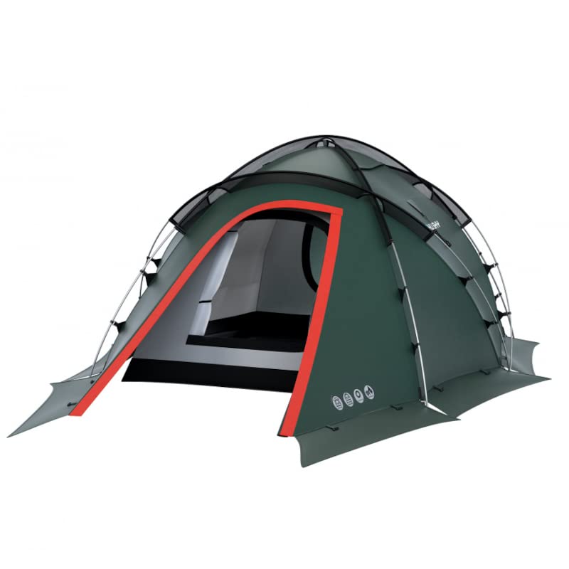 Husky - Fighter 3-4 Person Tent Green Geodesic Very Wind Stable