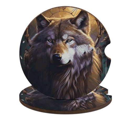 Portavasos para Auto con Diseño Wolves y Dream Catchers 2 Pack miniatura 1