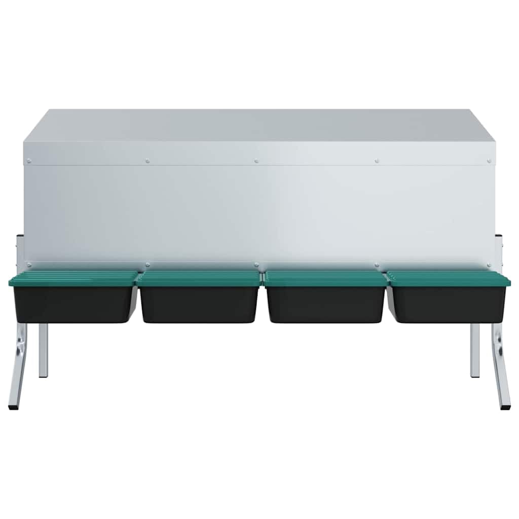 Gallinero con 4 compartimentos con patas, nido para pollos, de acero galvanizado, estable y enrollable, altura regulable, accesorios para aves de corral para interior y exterior, 110 x 50 x 68