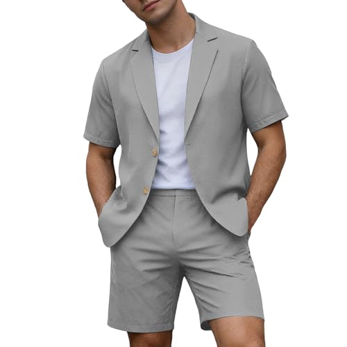 Tenue d'été homme anti-transpiration vêtement ample en tissu léger extensible short veste