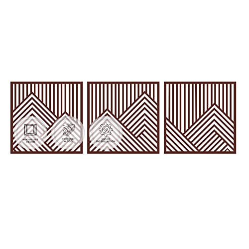 Art mural en bois de noyer de montagne Acepunch 30x30cm au design lignes abstraites