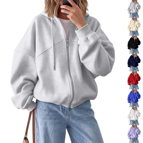 Zip Up Hoodies for Women Fleece Oversized Sweatshirt Trendy Fall Jacket - image 1