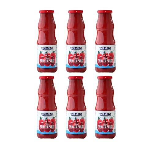 DeLallo Classic Passata Rustica Rich Tomato Puree, 24 oz. Jar, (6...