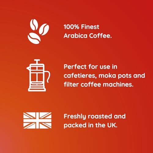 Coffee Masters Christmas Coffee 200g Ground Coffee - Festive Flavoured Beans Spiced with Cinnamon, Buttery Hazelnut and Chocolate - Ideal for Cafetiere, French Press and Filter Barista Machine