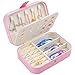 Diyife Caja Joyero Pequeña, Portátil Joyero Viaje Cajas para Joyas, PU Cuero Organizador de Joyas para Mujer, para Anillos, Aretes, Pendientes, Pulseras y Collares (Rosado)