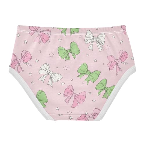 Wusikd Pink Green Bows Girls' Underwear Cotton Girls Briefs Soft Toddler Underwear 2T2