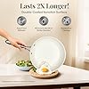GOTHAM STEEL Hammered 10 Inch Non Stick Frying Pans with Lid, Frying Pans Nonstick with Lid, Non Toxic PFOA PFOS Free, Skillet Pan for Cooking, Induction Oven and Dishwasher Safe – Cream #3