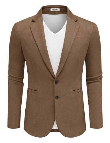 Image of COOFANDY Men's Casual Knit Blazer Two Button Lightweight Sport Coats Suit Jacket